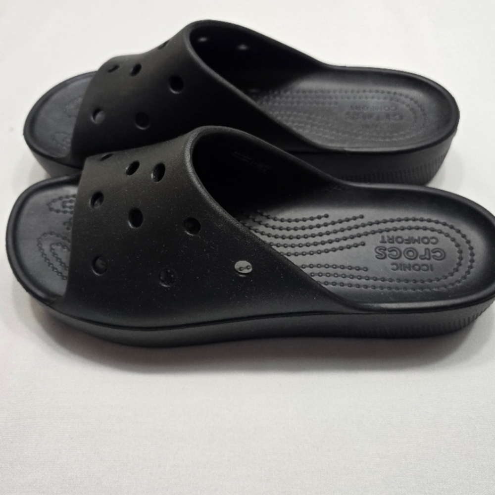 Crocs Comforts Slides Platform Women's Size 9 Black